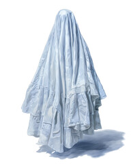 Fototapeta premium Watercolor ghost bride silhouette isolated on transparent background