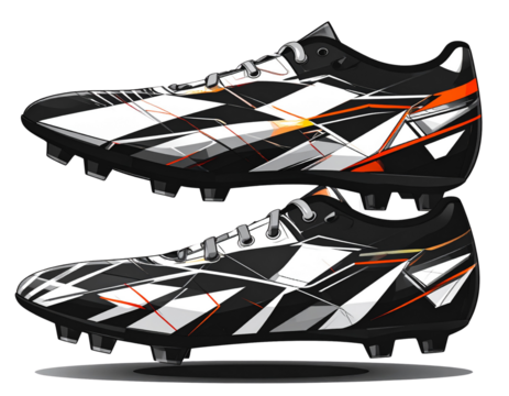 Stylized Illustration of Futuristic Sports Cleats, isolated on transparent background PNG - Powered by Adobe