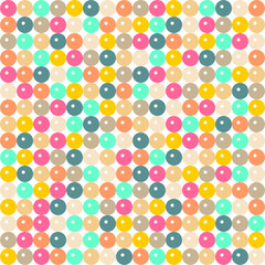 Seamless pattern with polka dot circles vector artistic print for textile paper decor wallpaper background endless creative art
