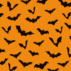 Bat silhouette seamless pattern. Suitable for printing on textiles and other seamless decorations. bats background