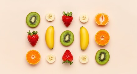 Naklejka premium Vibrant fresh fruit assortment for healthy lifestyle and nutrition concepts