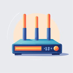 Fototapeta premium Colorful Wireless Router Illustration