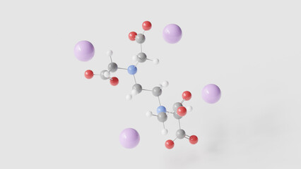 tetrasodium edta molecule 3d, molecular structure, ball and stick model, structural chemical formula e385