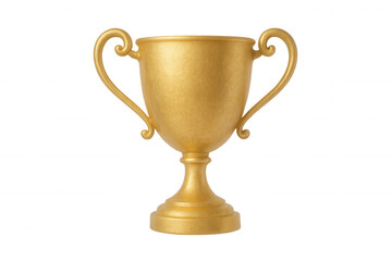 Fototapeta premium Shiny golden trophy cup isolated on transparent background, symbolizing success, achievement, and winning