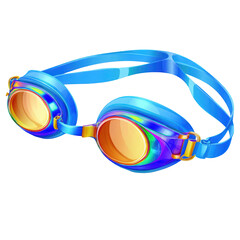 Blue swimming goggles with a gradient lens