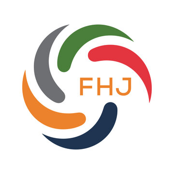 FHJ Colorful Abstract Logo &ndash; Corporate, Business, Teamwork and Community Symbol. FHJ Letter Logo.
