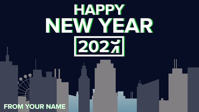 Animated New Year Fireworks Postcard