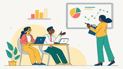 Business Meeting with Data Presentation.