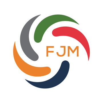 FJM Colorful Abstract Logo &ndash; Corporate, Business, Teamwork and Community Symbol. FJM Letter Logo.
