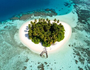 Tropical Island Paradise Aerial View. (2)