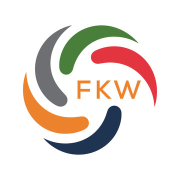FKW Colorful Abstract Logo &ndash; Corporate, Business, Teamwork and Community Symbol. FKW Letter Logo.
