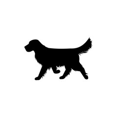 vector  isolated black silhouette of a dog