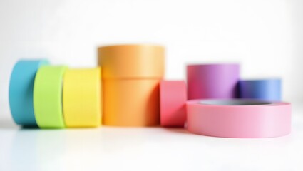 Vibrant Pastel Washes: Colorful Tape Rolls Background