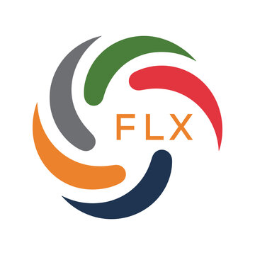 FLX Colorful Abstract Logo &ndash; Corporate, Business, Teamwork and Community Symbol. FLX Letter Logo.

