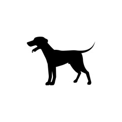 vector  isolated black silhouette of a dog