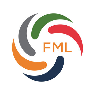 FML Colorful Abstract Logo &ndash; Corporate, Business, Teamwork and Community Symbol. FML Letter Logo.
