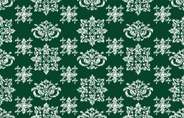 Ikat Damask pattern Colorful background. Luxurious classic ornament in baroque style. Golden ornament design for wallpaper, textiles and luxury