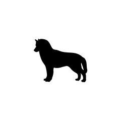 vector  isolated black silhouette of a dog