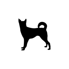 vector  isolated black silhouette of a dog