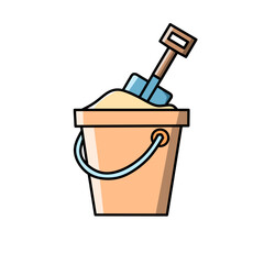 Beach Bucket and Shovel Summer icon