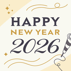Obraz premium Happy new year 2026 celebration with telescope for future vision and exploration