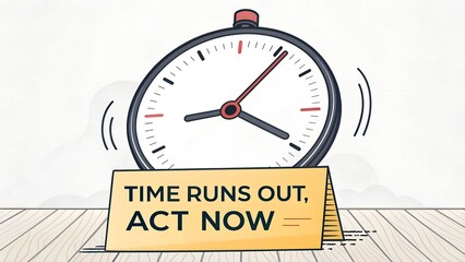 Urgent Reminder Clock Featuring Time Management and Action Prompting