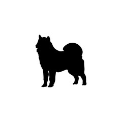 vector  isolated black silhouette of a dog