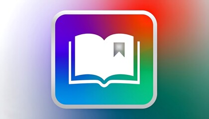 A simple book icon, vibrant background