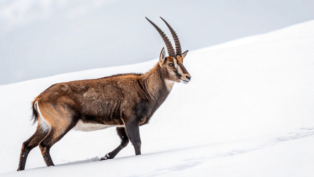 Extinct animal saola on white background
