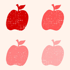 Hand drawn colorful Apple fruit icons, Apple doodle in sketch style vector illustration isolated. Flat icon set