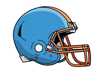 Fototapeta premium Blue and Orange Football Helmet Cartoon Vector Icon