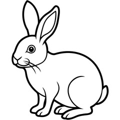Simple outline drawing of a sitting rabbit