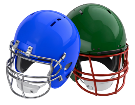 Isometric 3D American Football Helmet Illustration, Transparent Background PNG