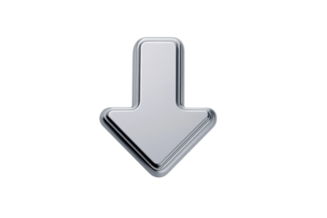 A silver arrow pointing down