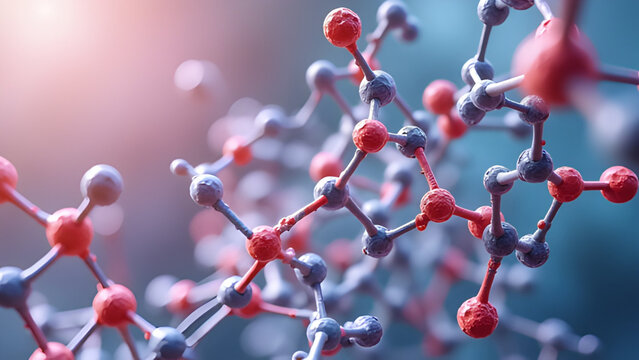 A microscopic image of monosaccharides and disaccharides, such as glucose and disaccharides, showing their molecular structure with exceptional clarity and resolution. 