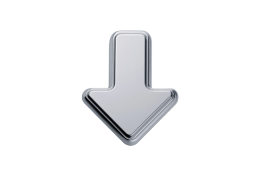 A silver arrow pointing down