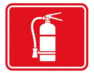 Minima Flat Fire Extinguisher Sign Vector, Transparent PNG
