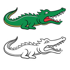Fototapeta premium A fun Lacoste crocodile coloring page featuring the iconic logo, perfect for adding your own colors and creativity to the famous sporty crocodile design. 