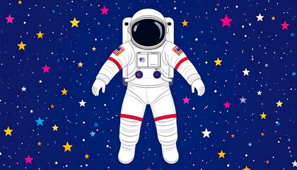 Astronaut floating in space.