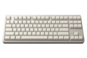 White keyboard on transparent background representing typing and communication