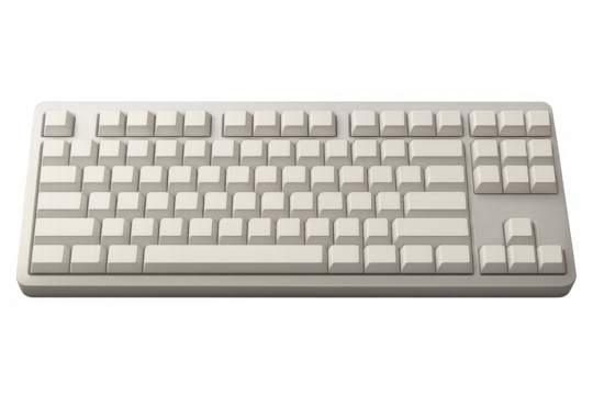 White keyboard on transparent background representing typing and communication