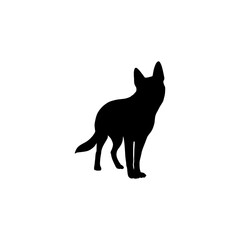 vector  isolated black silhouette of a dog