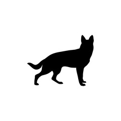 vector  isolated black silhouette of a dog