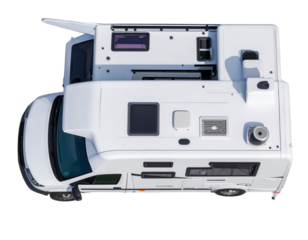 Top-View White Motorhome Class A on Transparent Background