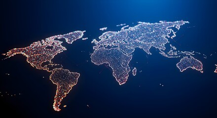 Glowing geometric patterns symbolizing global communication