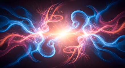Fototapeta premium Abstract painting style of human connection through light (1)