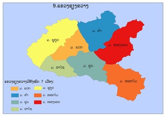 Obraz premium Districts in Xiengkhouangprovince