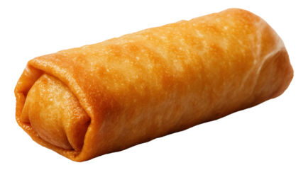 Crisp spring roll with visible steam escaping from the ends.