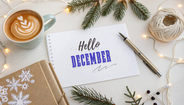 Season greeting welcome December  decorated greeting background
