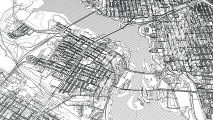 Naklejka premium Detailed Urban Map Illustration